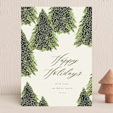 "Frosted Trees" - Holiday Cards in Sage Brush by AK Graphics - Front