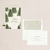 "Frosted Trees" - Holiday Cards in Sage Brush by AK Graphics - Assembled