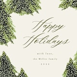 "Frosted Trees" - Holiday Cards in Sage Brush by AK Graphics - Detail