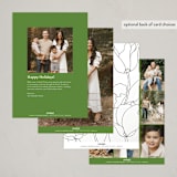 "Floral Wave" - Holiday Cards in Moss by Lise Gulassa - Back of Card Options