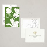 "Floral Wave" - Holiday Cards in Moss by Lise Gulassa - Assembled