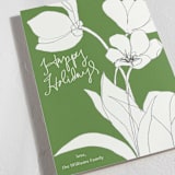 "Floral Wave" - Holiday Cards in Moss by Lise Gulassa - Detail