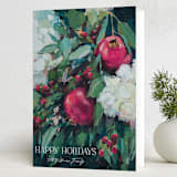 "Pomegranate" - Holiday Cards in Magenta by Wendy Keller - Folded Card