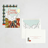 "Après-Ski" - Holiday Cards in Fresh Powder by Lauren Jinhee - Assembled