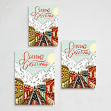 "Après-Ski" - Holiday Cards in Fresh Powder by Lauren Jinhee - Formats Available