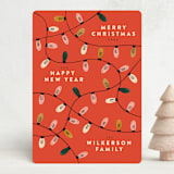 "All lit up" - Holiday Cards in Holly Berry by Heather Francisco - Front