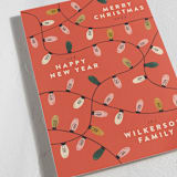 "All lit up" - Holiday Cards in Holly Berry by Heather Francisco - Detail