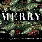 "Snowy Foliage" - Holiday Cards in Holly Berry by Ana Sharpe - Close-Up