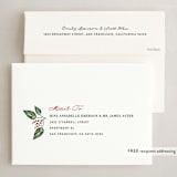 "Snowy Foliage" - Holiday Cards in Holly Berry by Ana Sharpe - FREE Recipient Addressing