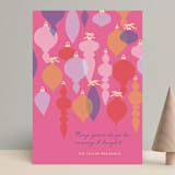 "Adornment" - Holiday Cards in Fuschia by Marabou Design - Front