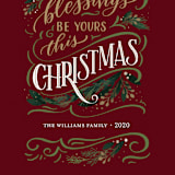 "God's Blessings" - Holiday Cards in Crimson by Laura Bolter - Close-Up