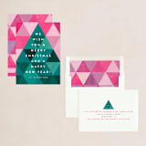 "Geometric Christmas Tree" - Holiday Cards in Spruce by Brooke Chandler - Assembled