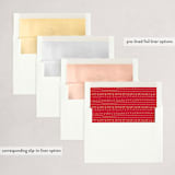 "Christmas Mantel" - Holiday Cards in Ivory by Susan Moyal - Envelope Liners