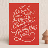 "so very merry" - Holiday Cards in Candy Cane by Wildfield Paper Co - Front