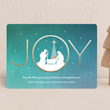 "Joy Blessings" - Holiday Cards in Emerald by Nam Bourassa - Front