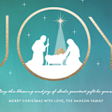 "Joy Blessings" - Holiday Cards in Emerald by Nam Bourassa - Close-Up