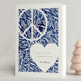 "Peace + Love" - Holiday Cards in Bluebell by Vivian Yiwing - Folded Card