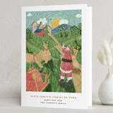 "Santa Claus is Coming to Town" - Holiday Cards in Santa Suit by Ghia Designs - Folded Card