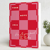 "Your Move Checkerboard" - Holiday Cards in Candy Cane by Jackie Crawford - Folded Card