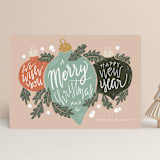 "Ornament Trio" - Holiday Cards in Juniper by Stephanie Biller - Front