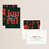 "Joyful Bubble Letters" - Holiday Cards in Holly Berry by Jessica Corliss - Assembled