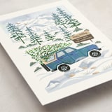 "Rocky Road Christmas" - Holiday Cards in Blue Spruce by Paper Sun Studio - Detail