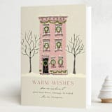 "Festive Brownstone" - Holiday Cards in Vanilla by Ana Sharpe - Folded Card