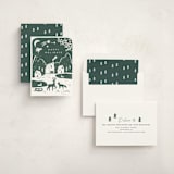 "Winter linocut" - Holiday Cards in Forest by Maja Cunningham - Assembled