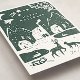 "Winter linocut" - Holiday Cards in Forest by Maja Cunningham - Detail