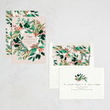 "Foliage Wreath" - Holiday Cards in Buttercream by Alethea and Ruth - Assembled