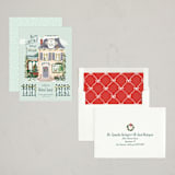 "Little Festive House" - Holiday Cards in Mint by Leia Matt - Assembled