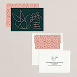 "Geometric Dove" - Holiday Cards in Evergreen by Heather Francisco - Assembled