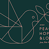"Geometric Dove" - Holiday Cards in Evergreen by Heather Francisco - Close-Up