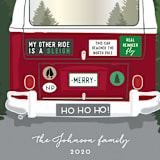 "Santa's Other Ride" - Holiday Cards in Cherry by Heather Azano-Brown - Close-Up