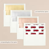 "Santa's Other Ride" - Holiday Cards in Cherry by Heather Azano-Brown - Envelope Liners