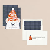"Polar Bear Greetings" - Holiday Cards in Vintage Blue by Angel Walker - Assembled