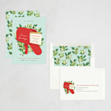 "Red Mailbox" - Holiday Cards in Winter Sky by Shannon Chen of Four Wet Feet Studio - Assembled