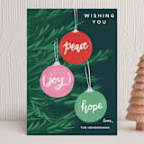 "Ornament Peace, Joy, Hope" - Holiday Cards in Cypress by Angel Walker - Front