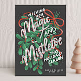 "Magic and Mistletoe" - Holiday Cards in Coal by Lissabeth Anglin - Front