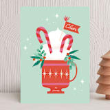 "Cup of Cheer" - Holiday Cards in Mint by Itsy Belle Studio - Front