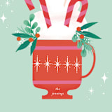 "Cup of Cheer" - Holiday Cards in Mint by Itsy Belle Studio - Close-Up
