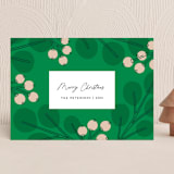 "Mod Eucalyptus" - Holiday Cards in Emerald by Genna Blackburn - Front