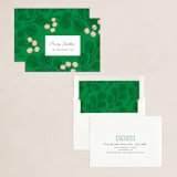 "Mod Eucalyptus" - Holiday Cards in Emerald by Genna Blackburn - Assembled