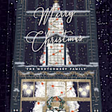 "Christmas Shopping" - Holiday Cards in Midnight by Gwen Bedat - Detail