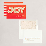"Joyful Words" - Holiday Cards in Santa Red by GeekInk Design - Assembled