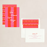 "Bold Stripes" - Holiday Cards in Fuchsia by Nazia Hyder - Assembled