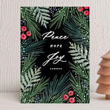 "Pine and Berry" - Holiday Cards in Midnight by Hooray Creative - Front