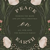 "Botanical Peace on Earth" - Holiday Cards in Moss by Erin German - Close-Up