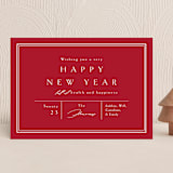 "Hampton Frame" - Holiday Cards in Poinsettia by Amy Kross - Front