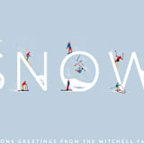 "Let it Snow Ski Hill" - Holiday Cards in Frost by Laura Mitchell - Close-Up